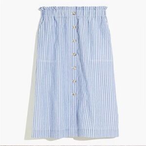 Madewell Blue and White Striped Skirt